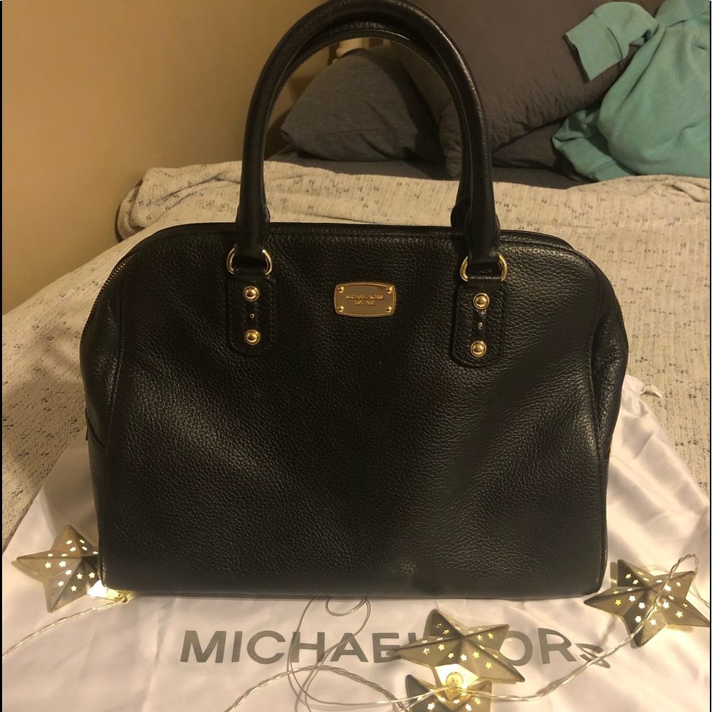 Black Michael Kors Bowling Satchel Purse